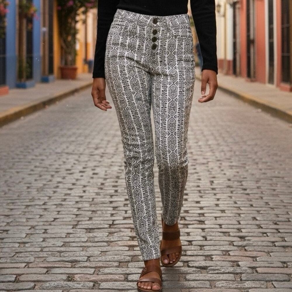 Anthropologie Pilcro Corduroy Pants Womens 30 High Rise Skinny Button Fly Boho